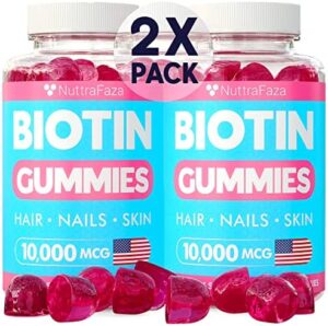 (2 Pack) Biotin Gummies 10000mcg Gummies for Healthier Hair, Skin, Nails – Vegetarian, Pectin-Centered, Non-GMO – Hair Nails and Skin Nutritional vitamins for Males, Women of all ages, Youngsters – 120 Biotin Gummies for Hair Advancement