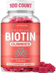 Biotin Gummies for Hair Advancement | Max Energy Biotin 10000mcg Helps prevent Thinning and Reduction | Chewable Biotin Complement For Girls Gentlemen and Little ones | 100 Rely Vegan Hair Gummies for Hair Skin and Nails