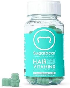 Sugarbear Hair Nutritional vitamins Further Strength Biotin 6000mcg, Vitamin C, E, Coconut Oil, Zinc, Folic Acid, Inositol – Vegan Gummies for Luscious Hair and Nails – Complement for Females & Adult males (1 Month Offer)