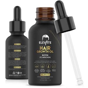 ELEVATE Hair Growth Oil – Biotin Serum & 5% Minoxidil Therapy for Stronger Thicker For a longer period Hair – Normal Hair Growth Thickening Cure – Cease Thinning & Hair Decline for Gentlemen & Girls 1oz