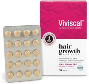 Viviscal Hair Expansion Nutritional supplements for Ladies to Mature Thicker, Fuller Hair, Clinically Proven with Proprietary Collagen Complicated, 60 Count (Pack of 1), 1 Month Source