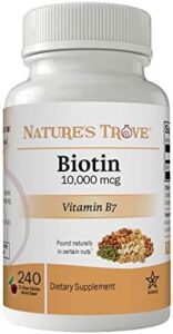Nature’s Trove Biotin 10,000 mcg 240 EZ Chew Tablets Cherry Taste